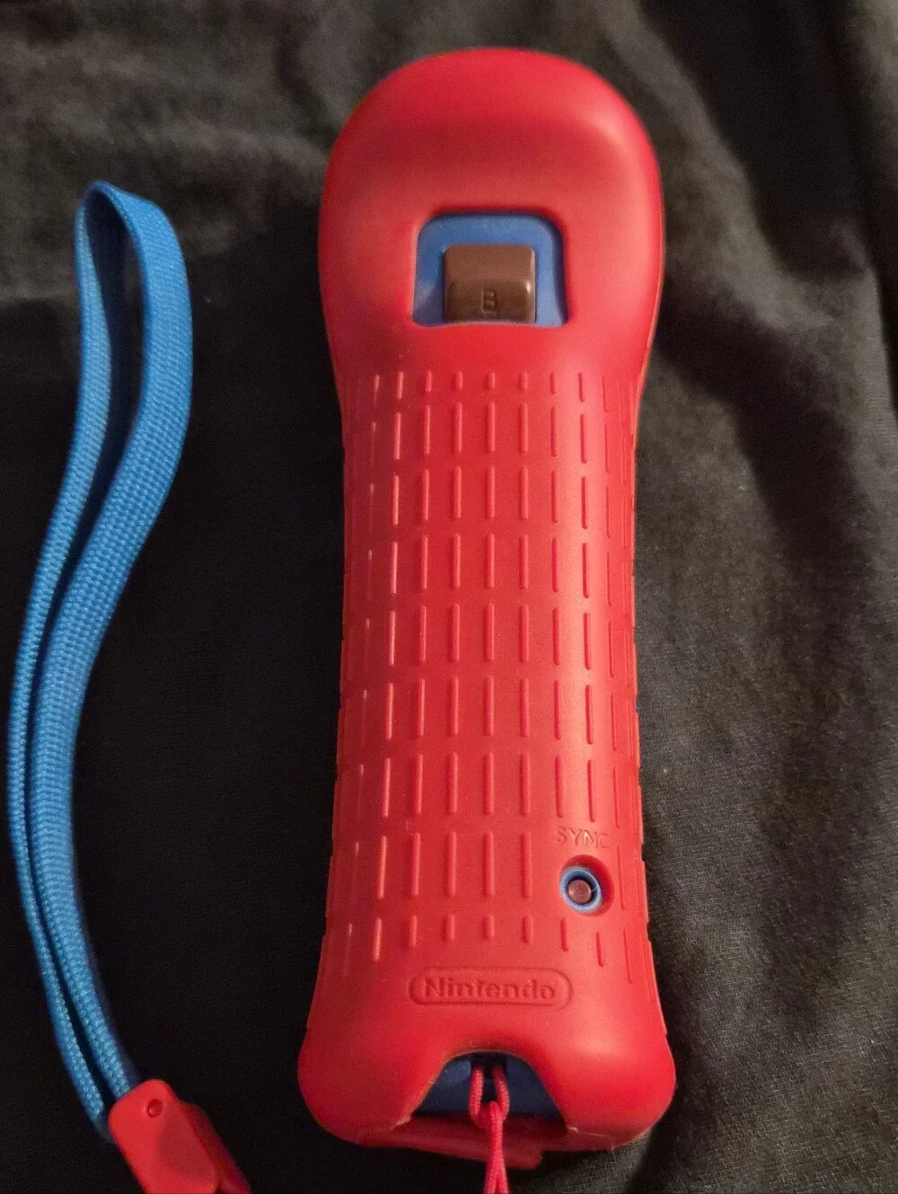 Nintendo Red Wii MotionPlus Remote with Blue Wrist Strap